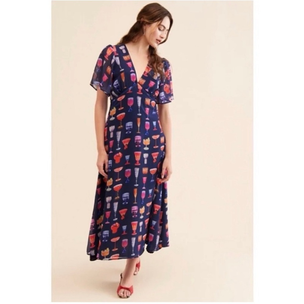 Lisa Says Gah Colorful Cocktail Print Maxi Dress